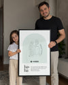 Babalara Özel Line Art Çizim Poster Tablosu