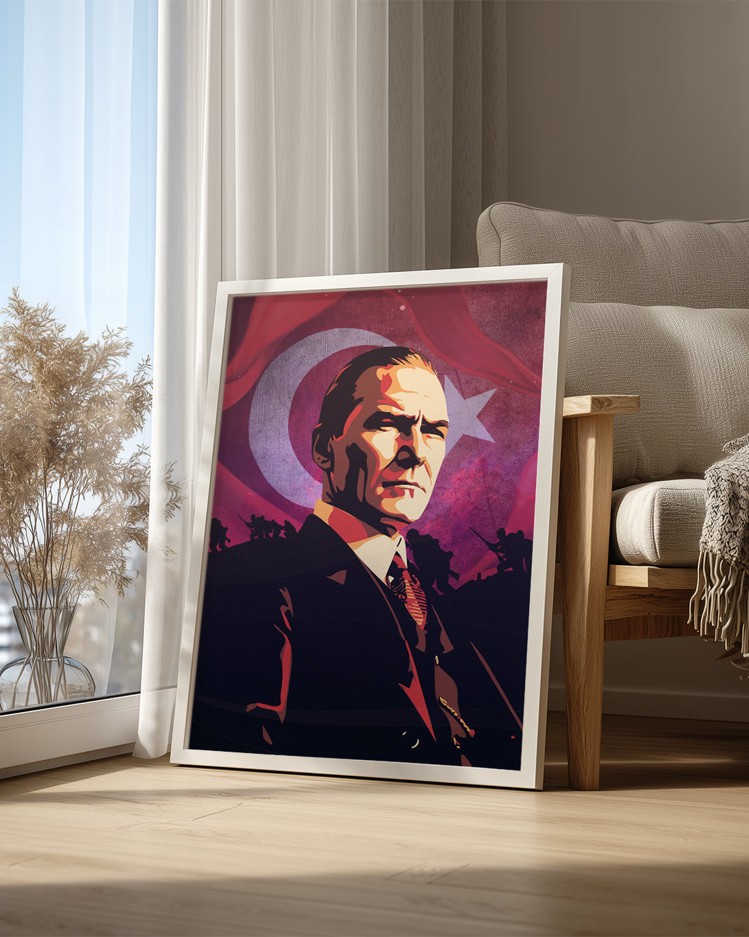 Bağımsızlığın Mimarı – Modern Atatürk İllüstrasyon Poster Tablosu