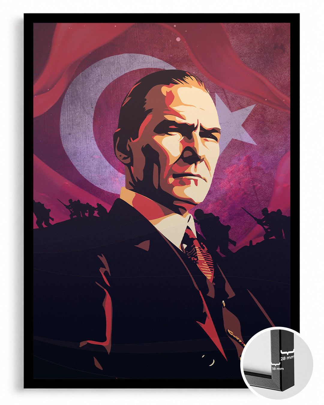 Bağımsızlığın Mimarı – Modern Atatürk İllüstrasyon Poster Tablosu