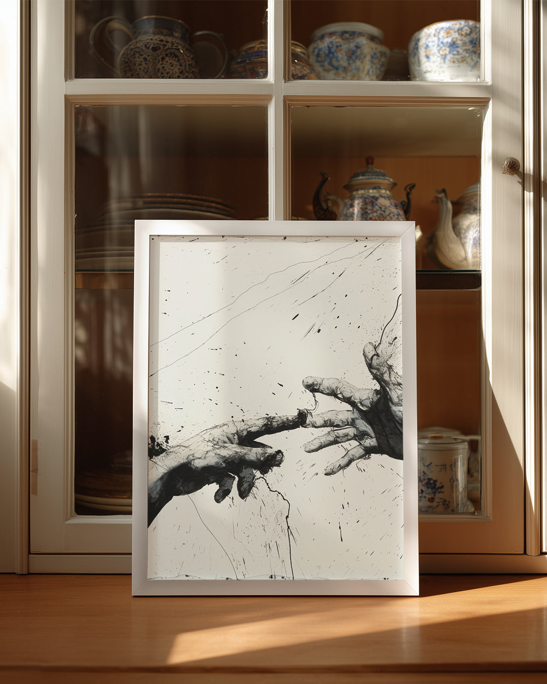 Bağlantı - Siyah Beyaz Eller Poster Tablosu