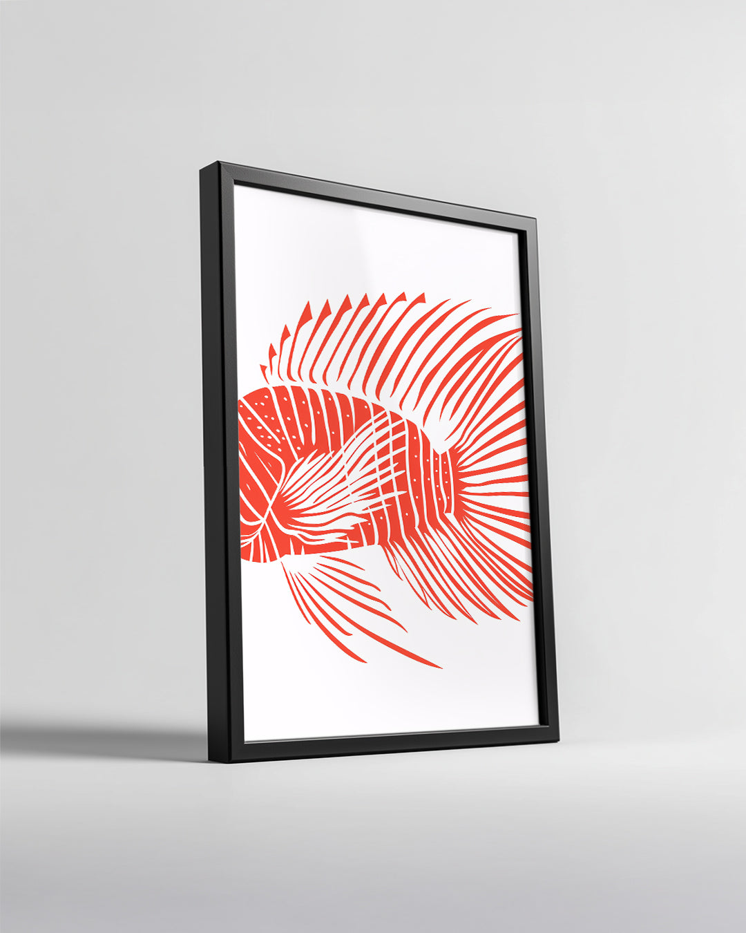 Balık - Kırmızı Yüzgeç Deseni Poster Tablosu