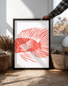Balık - Kırmızı Yüzgeç Deseni Poster Tablosu