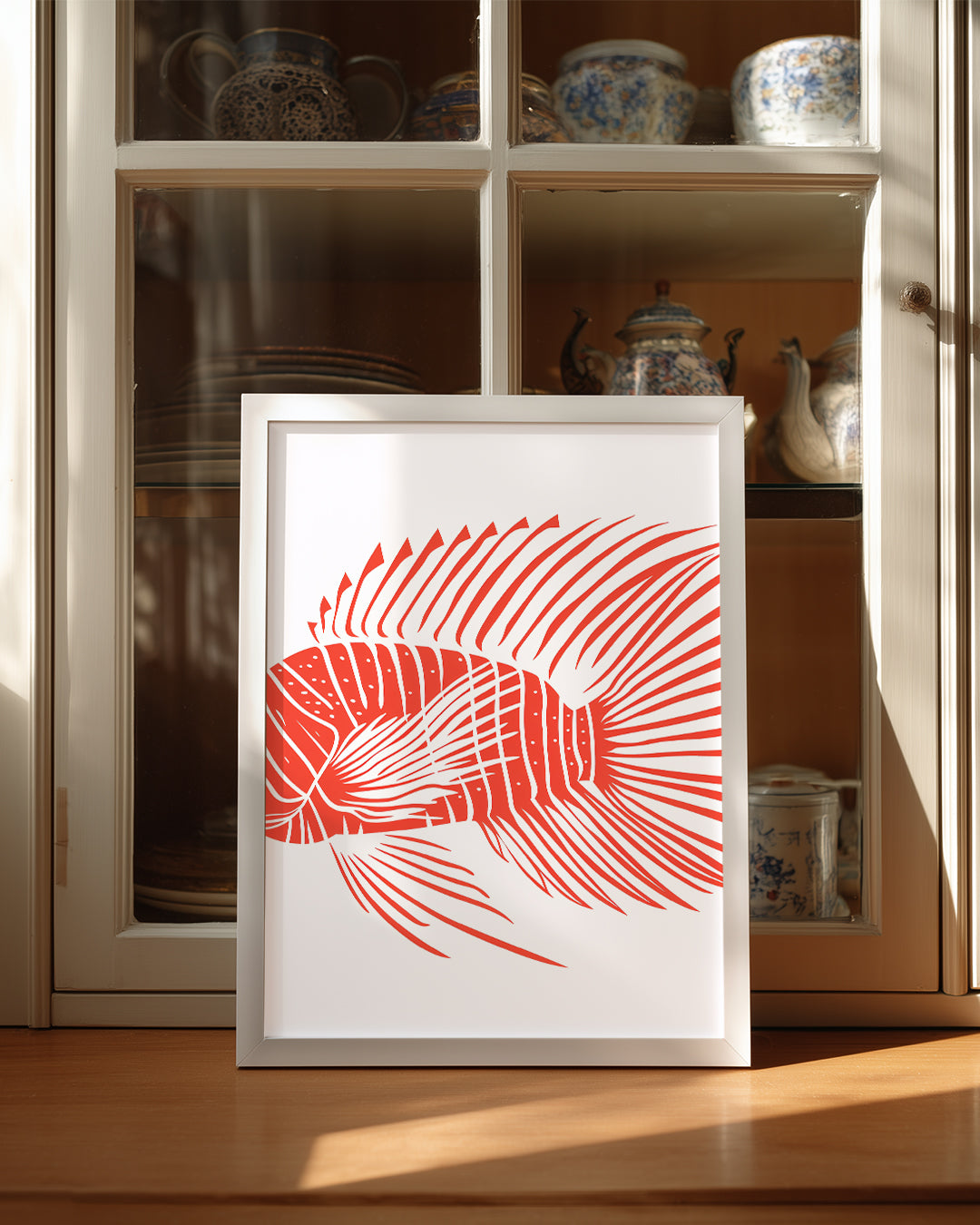 Balık - Kırmızı Yüzgeç Deseni Poster Tablosu