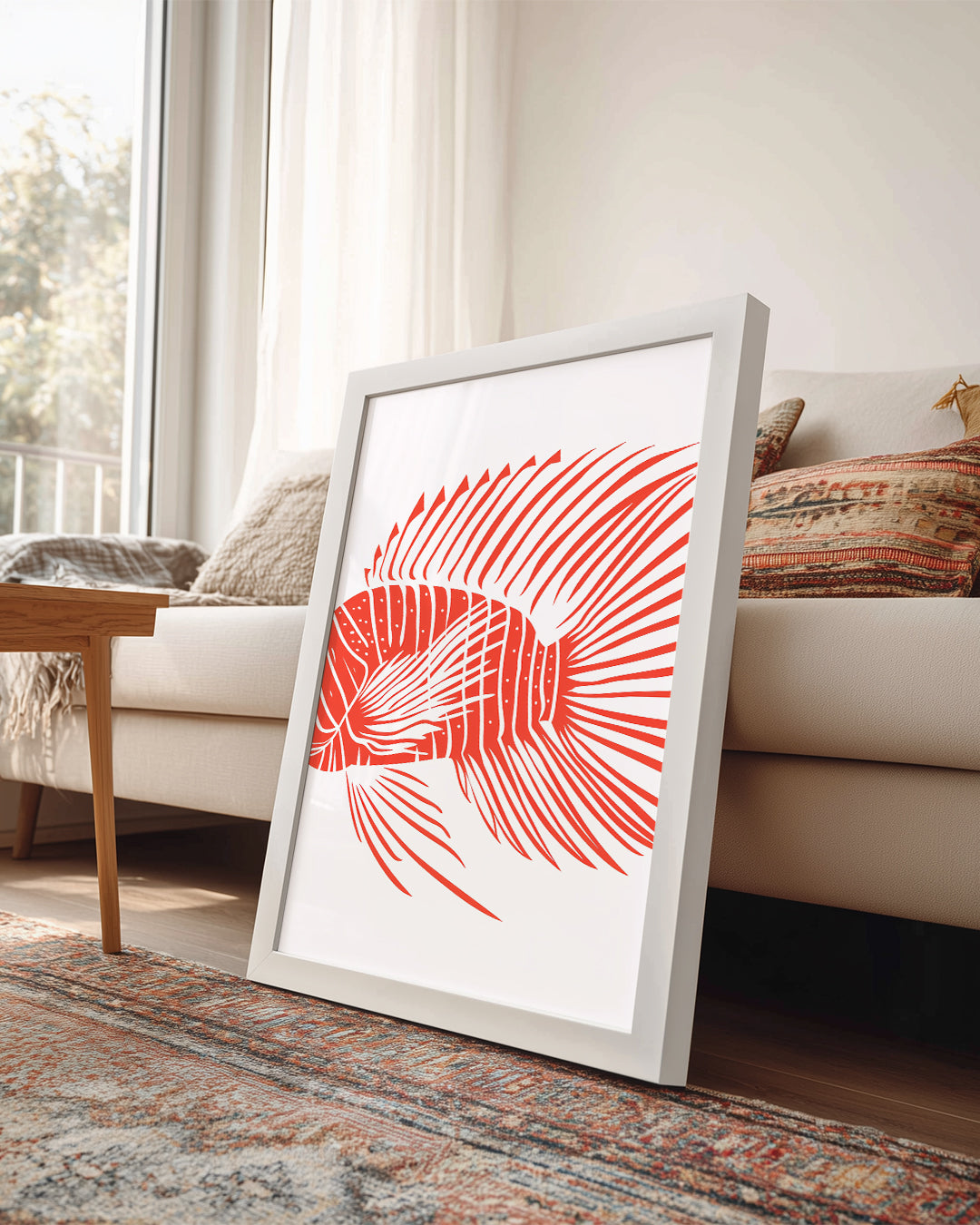 Balık - Kırmızı Yüzgeç Deseni Poster Tablosu