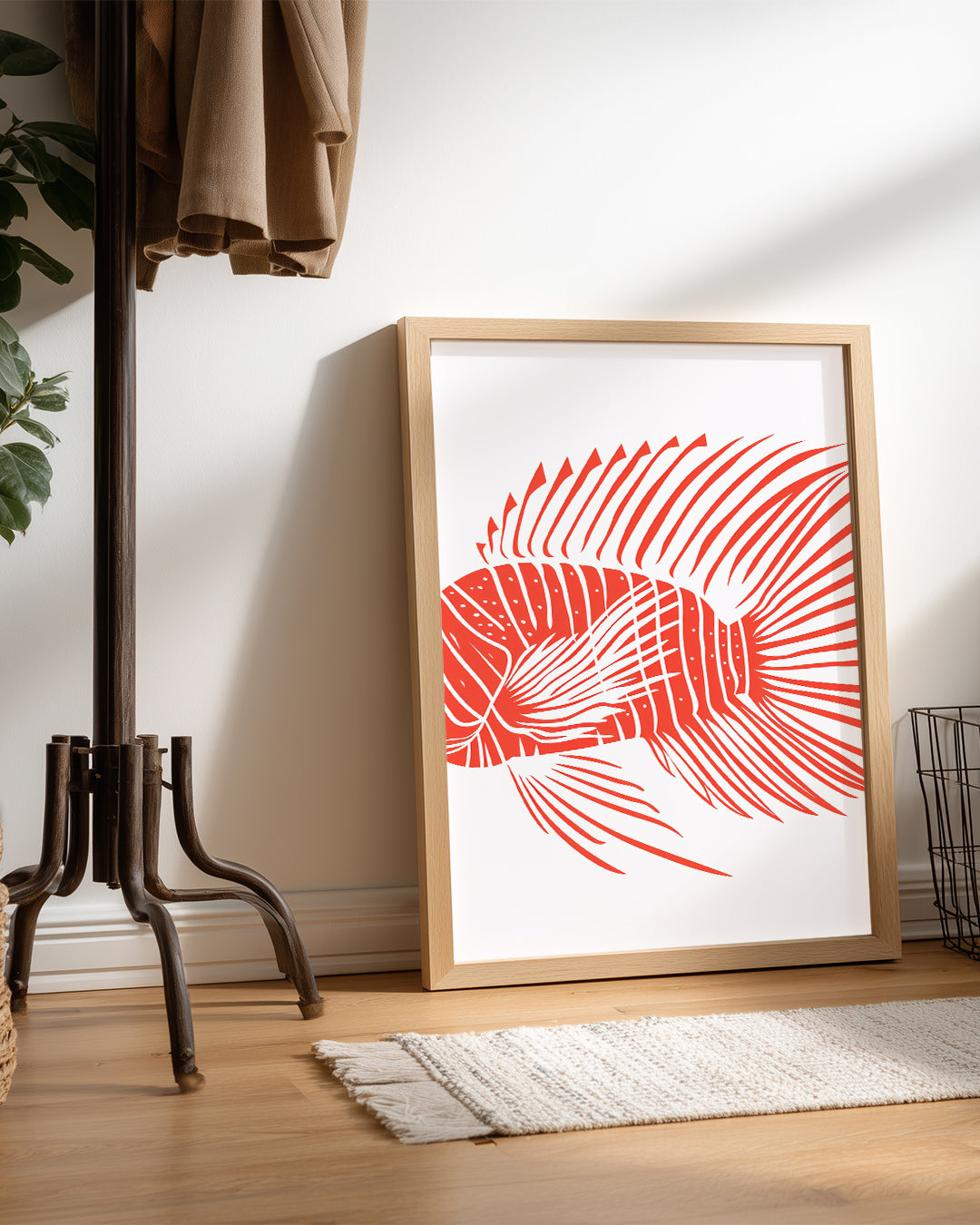 Balık - Kırmızı Yüzgeç Deseni Poster Tablosu