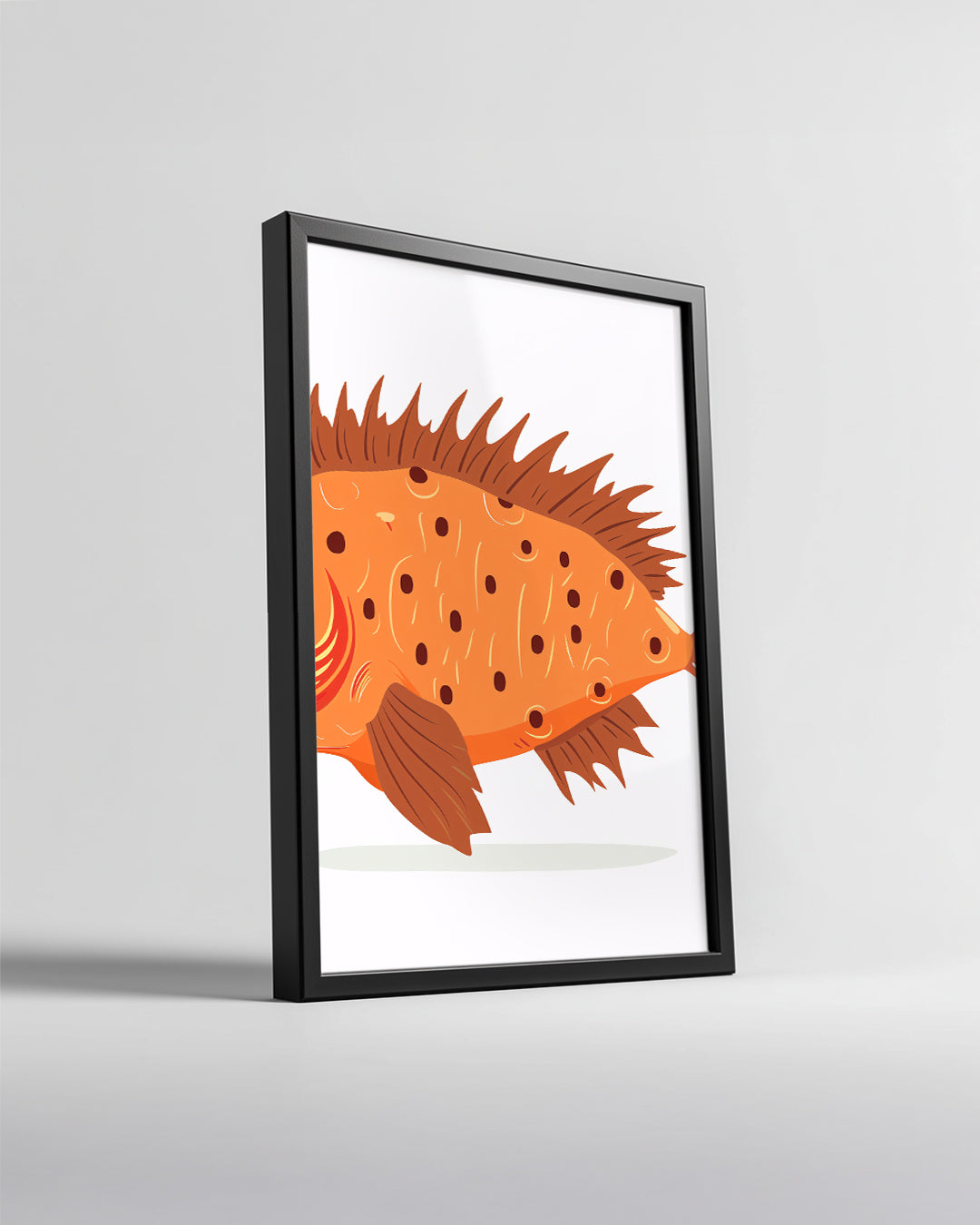 Balık - Turuncu Pul Deseni Poster Tablosu