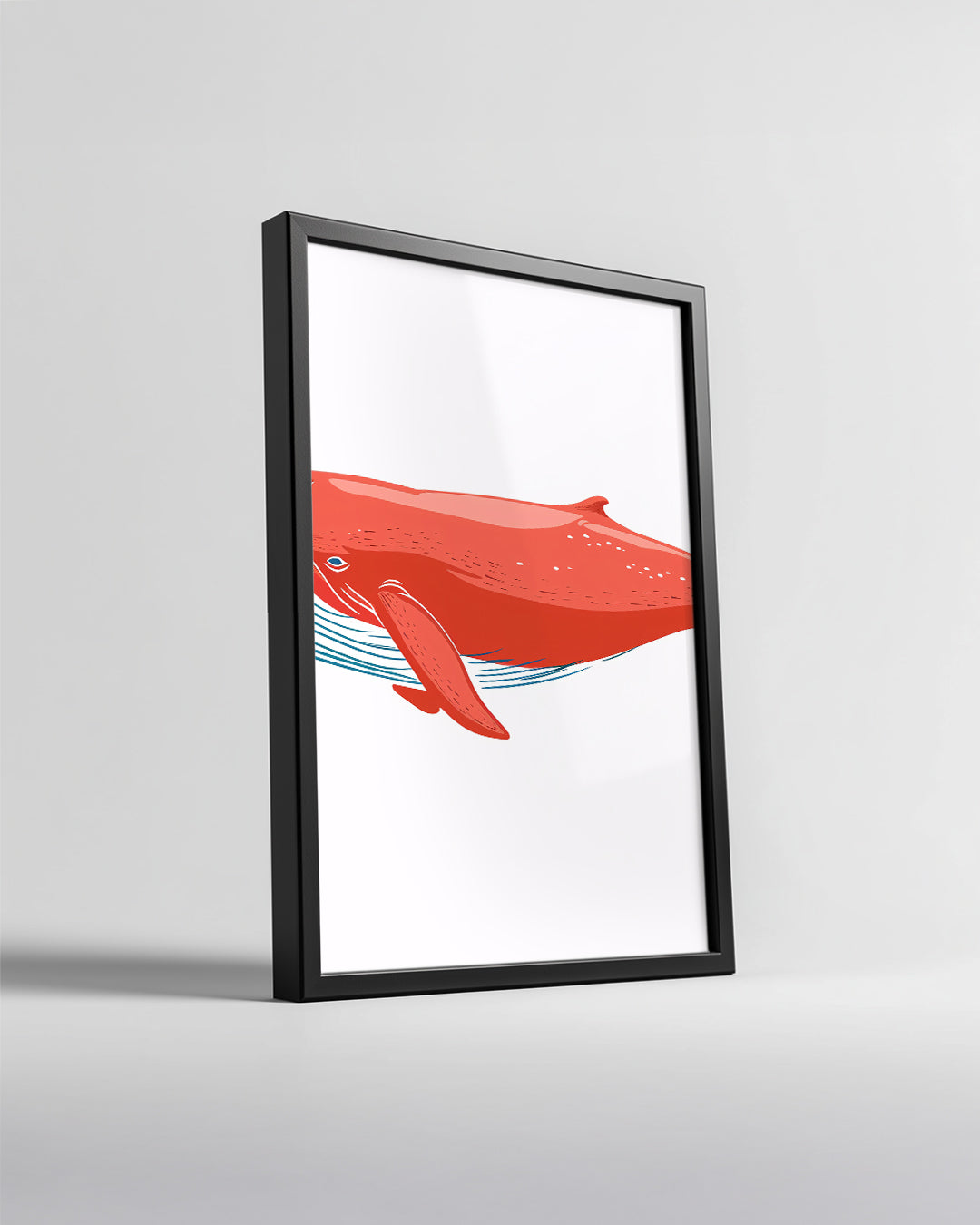 Balina - Kırmızı Su Altı Yüzücüsü Poster Tablosu