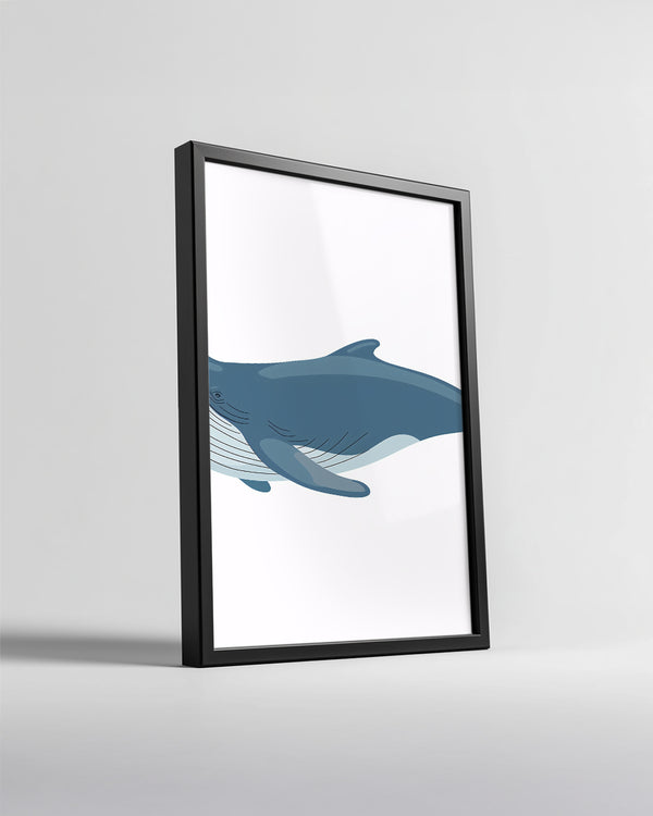 Balina - Mavi Deri Yapısı Poster Tablosu