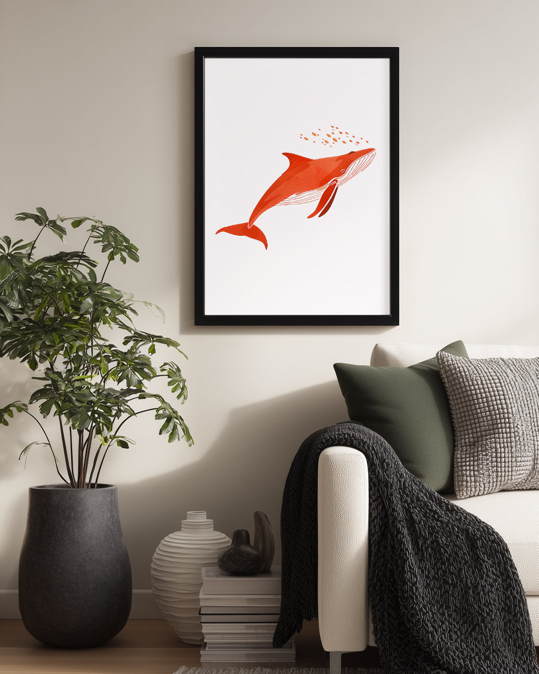 Balina - Okyanus Yüzeyinde Poster Tablosu