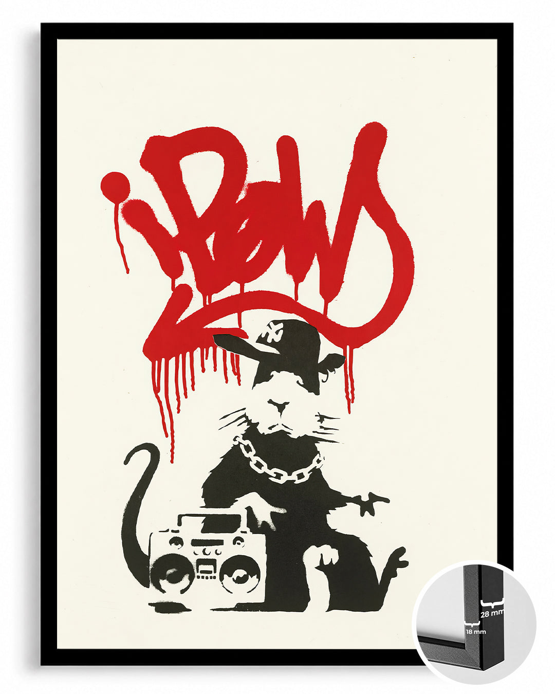 Banksy Rat Poster Tablosu
