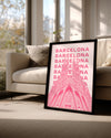 Barselona Rüyası - Pembe Gotik Yapı Poster Tablosu