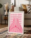 Barselona Rüyası - Pembe Gotik Yapı Poster Tablosu