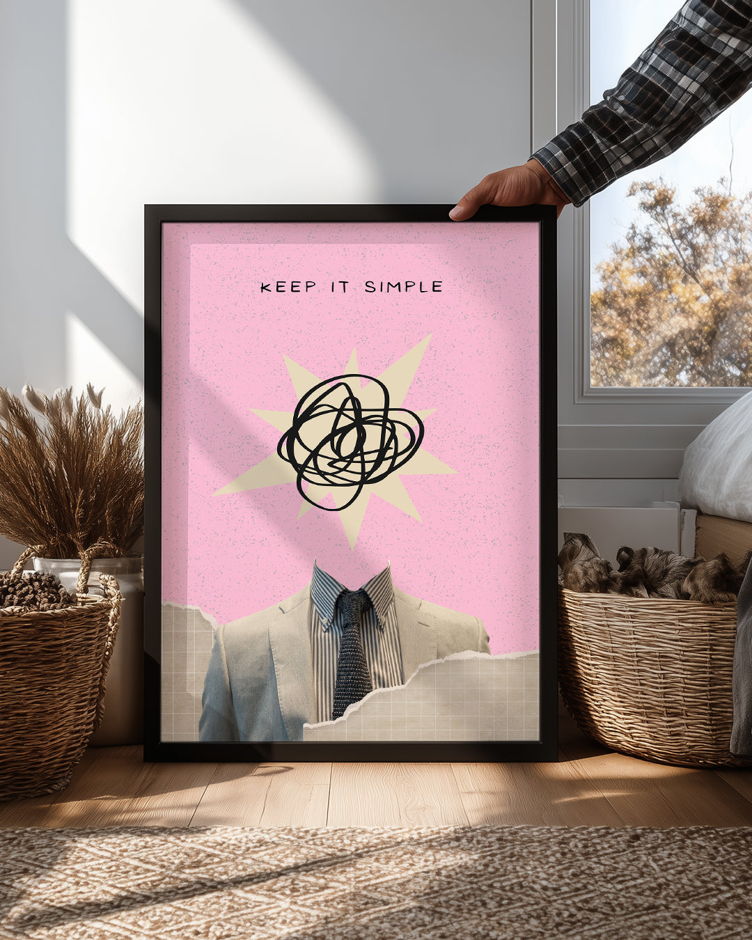 Basitlik Karmaşası - Modern Kolaj Tasarımı Poster Tablosu