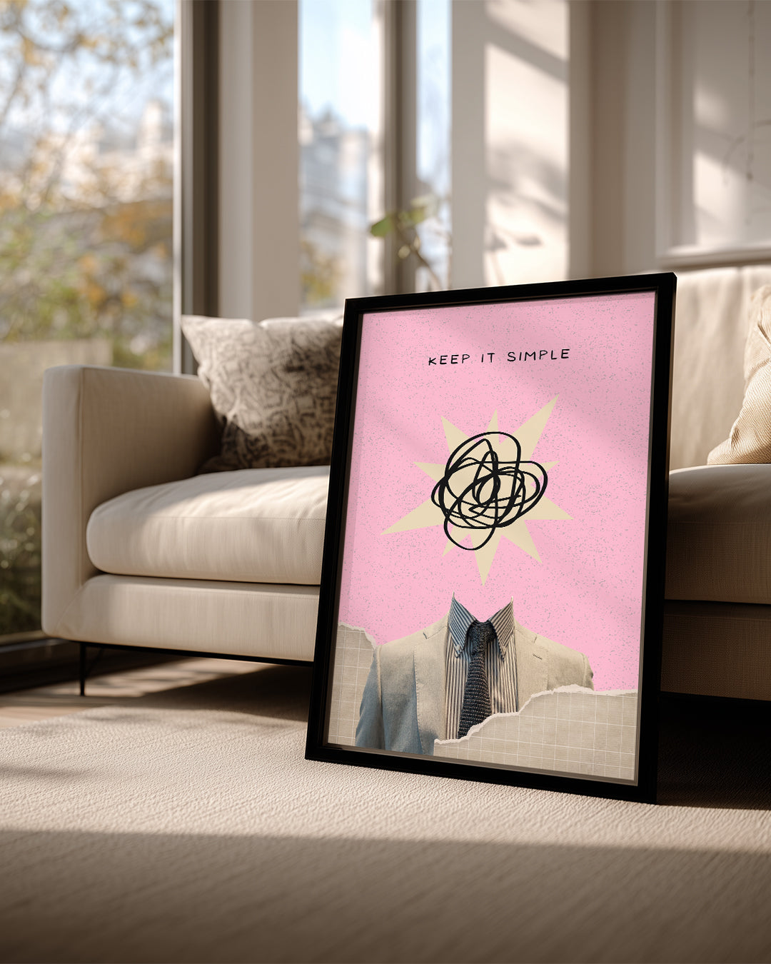 Basitlik Karmaşası - Modern Kolaj Tasarımı Poster Tablosu