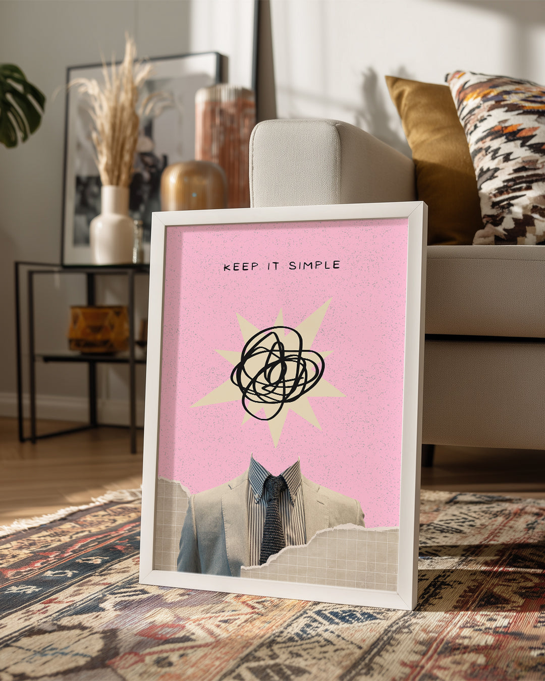Basitlik Karmaşası - Modern Kolaj Tasarımı Poster Tablosu