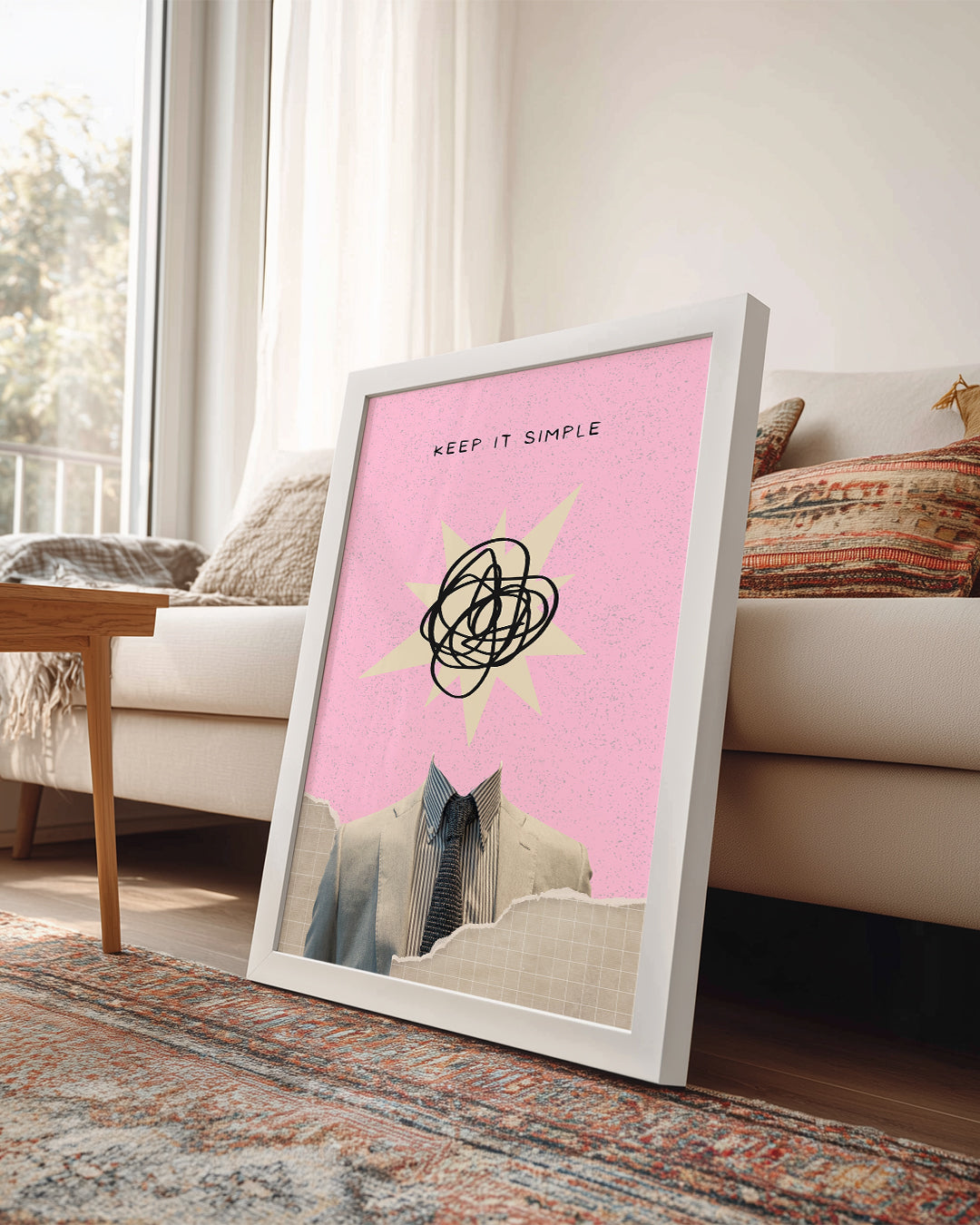 Basitlik Karmaşası - Modern Kolaj Tasarımı Poster Tablosu