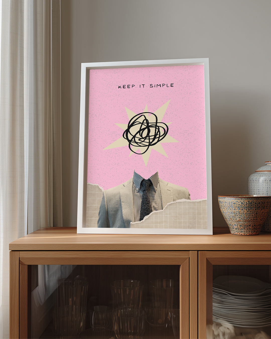 Basitlik Karmaşası - Modern Kolaj Tasarımı Poster Tablosu