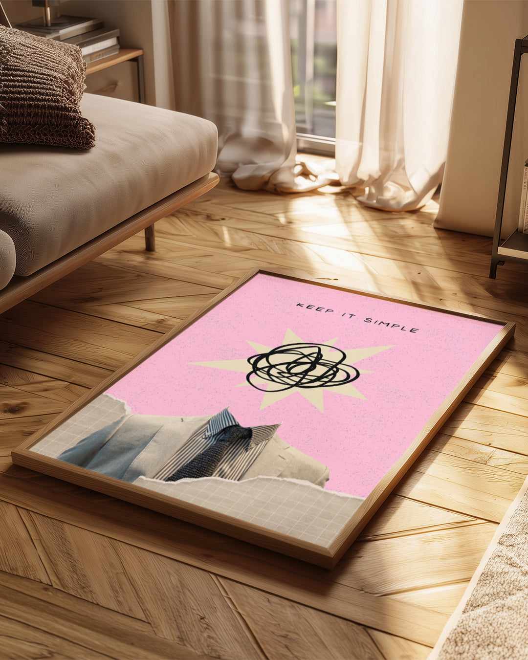 Basitlik Karmaşası - Modern Kolaj Tasarımı Poster Tablosu