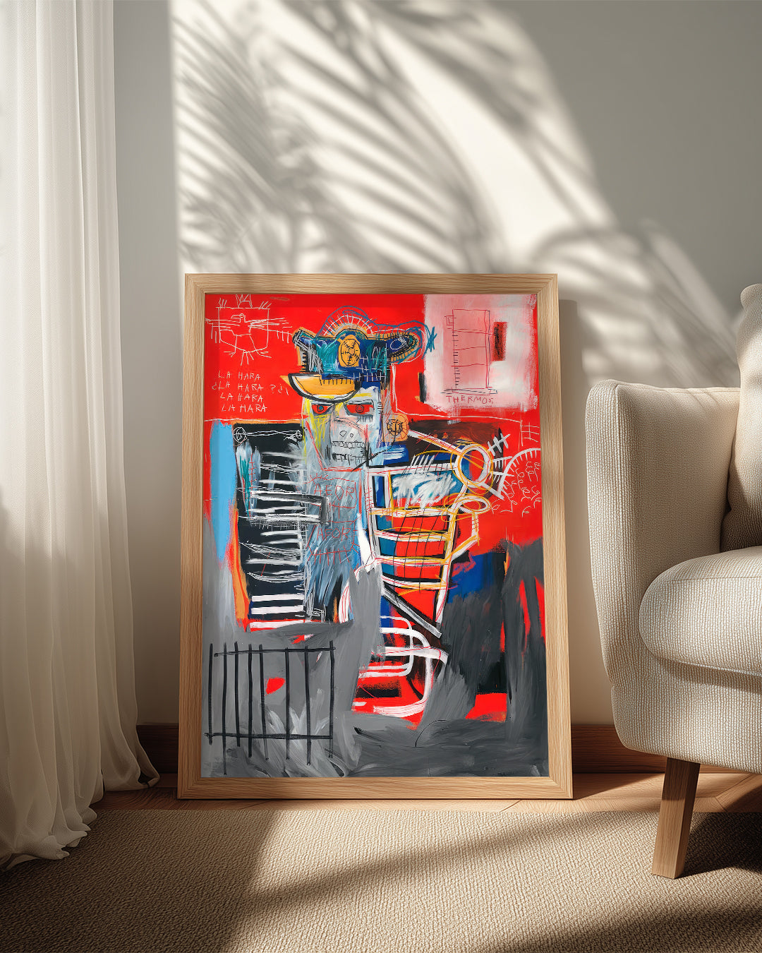 Basquiat Red Poster Tablosu