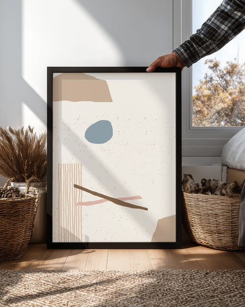 Beige Abstract Poster Tablosu