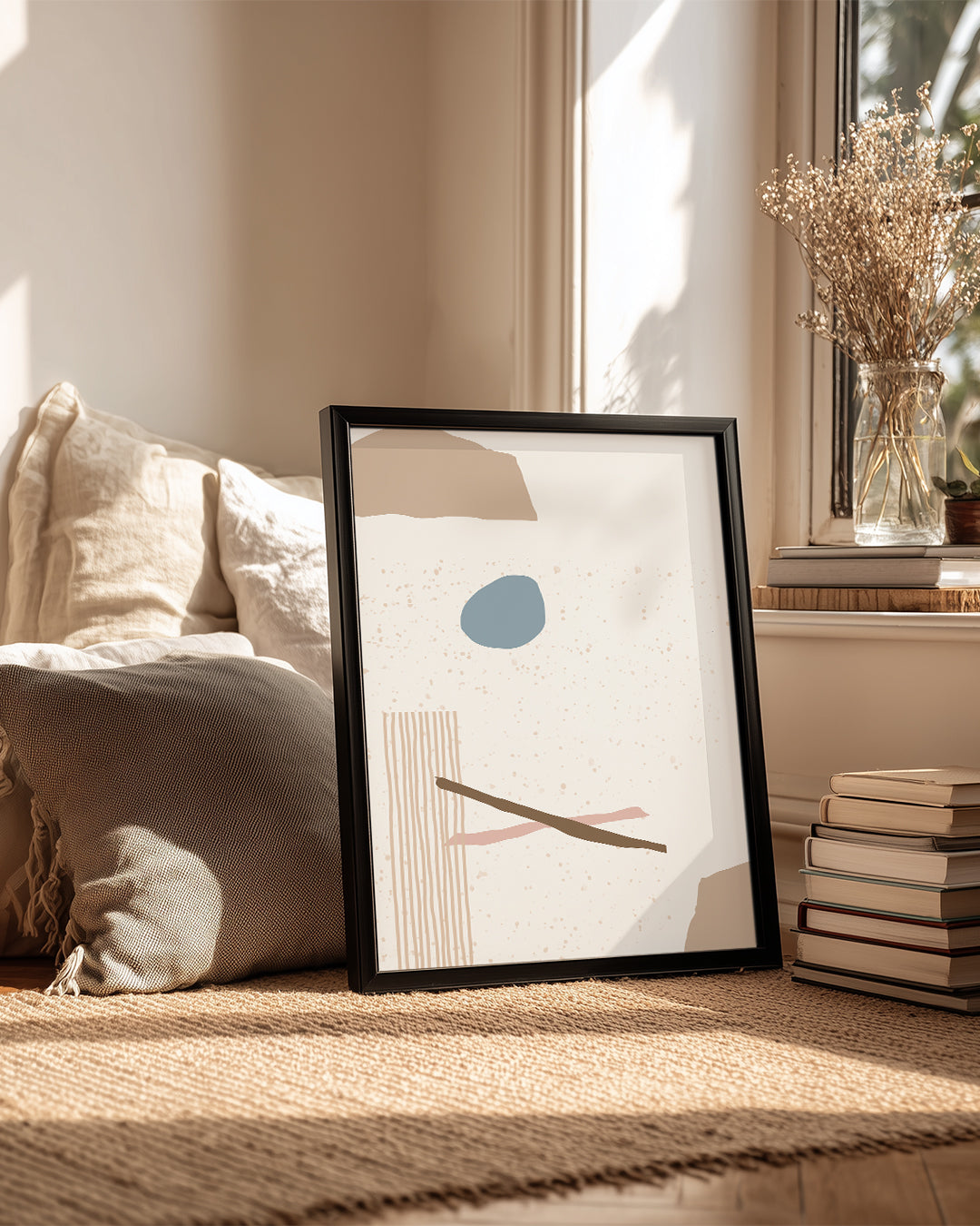 Beige Abstract Poster Tablosu