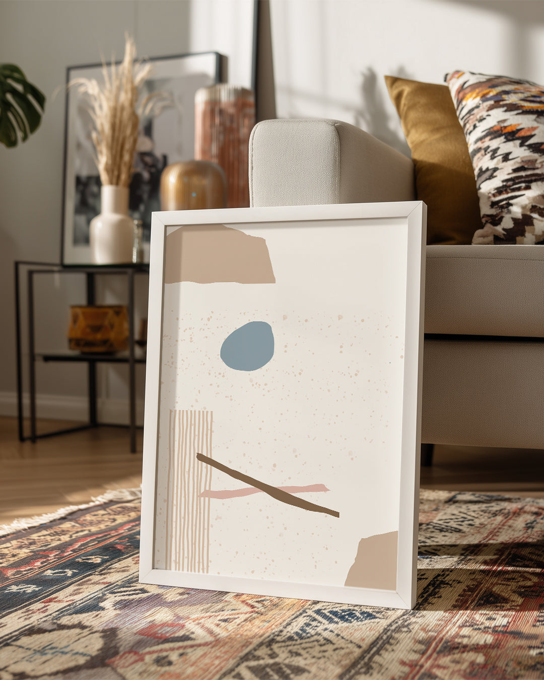 Beige Abstract Poster Tablosu