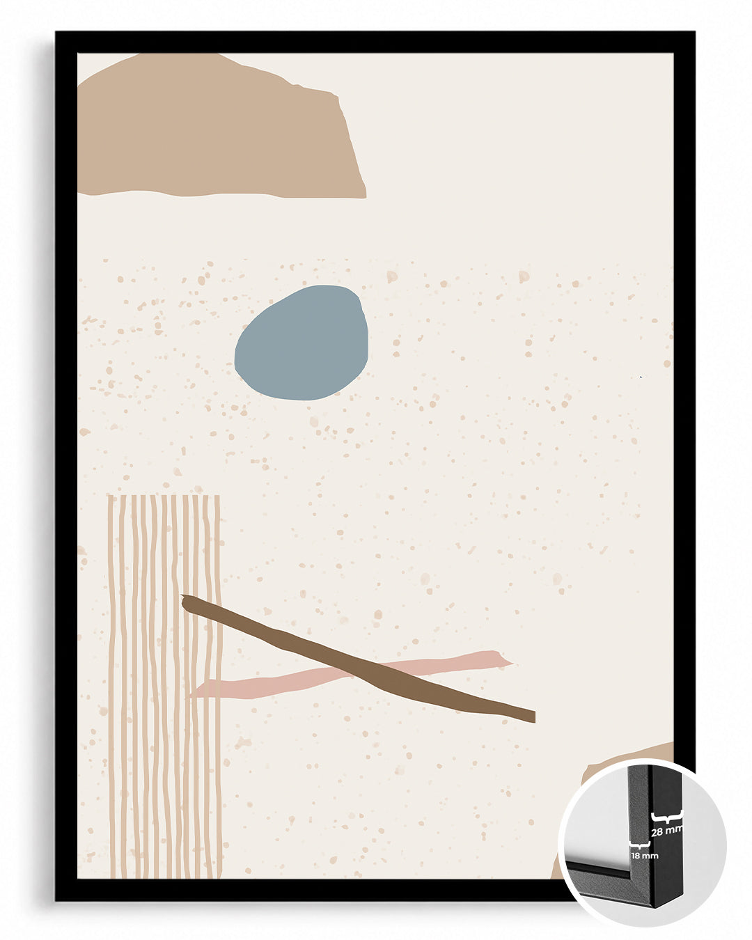 Beige Abstract Poster Tablosu