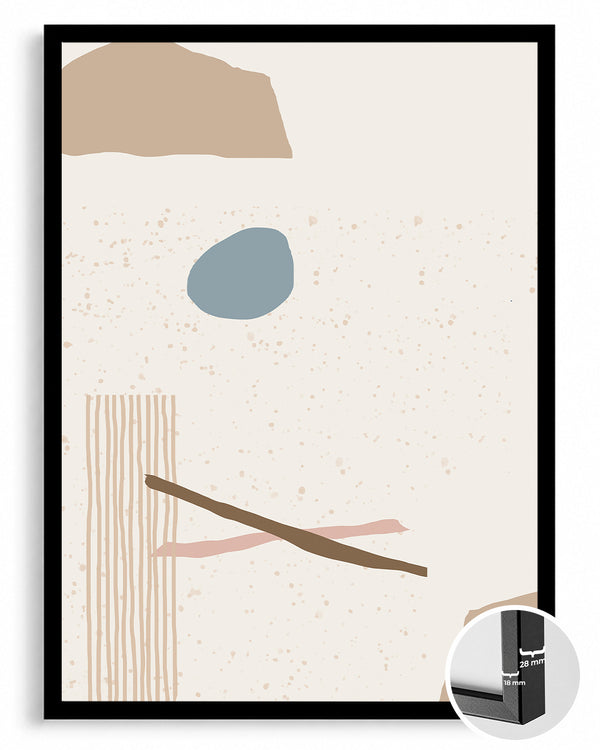 Beige Abstract Poster Tablosu