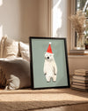 Beyaz Ayı - Noel Şapkası Poster Tablosu