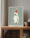 Beyaz Ayı - Noel Şapkası Poster Tablosu