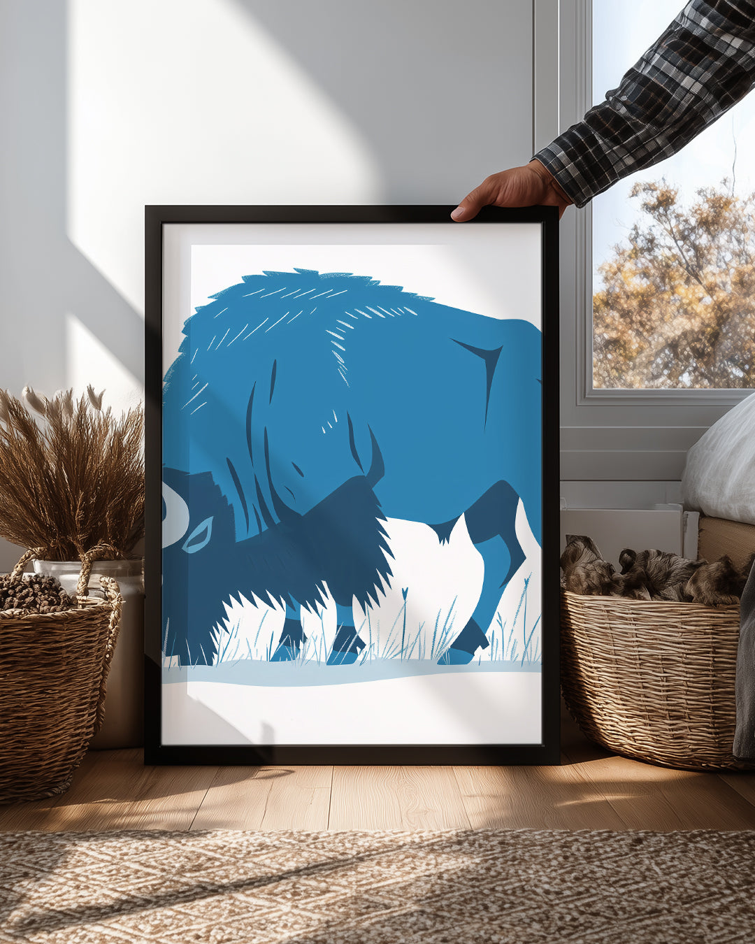 Bizon - Mavi Tüy Yapısı Poster Tablosu