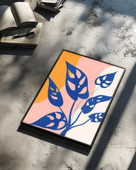 Bleu Monstera Poster Tablosu