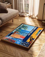 Blue Balcony Poster Tablosu