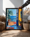 Blue Balcony Poster Tablosu