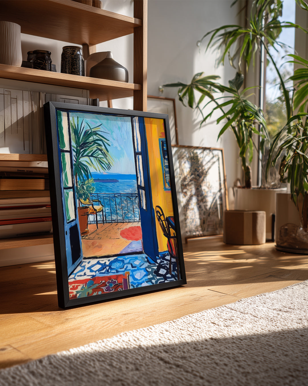 Blue Balcony Poster Tablosu