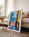 Blue Balcony Poster Tablosu