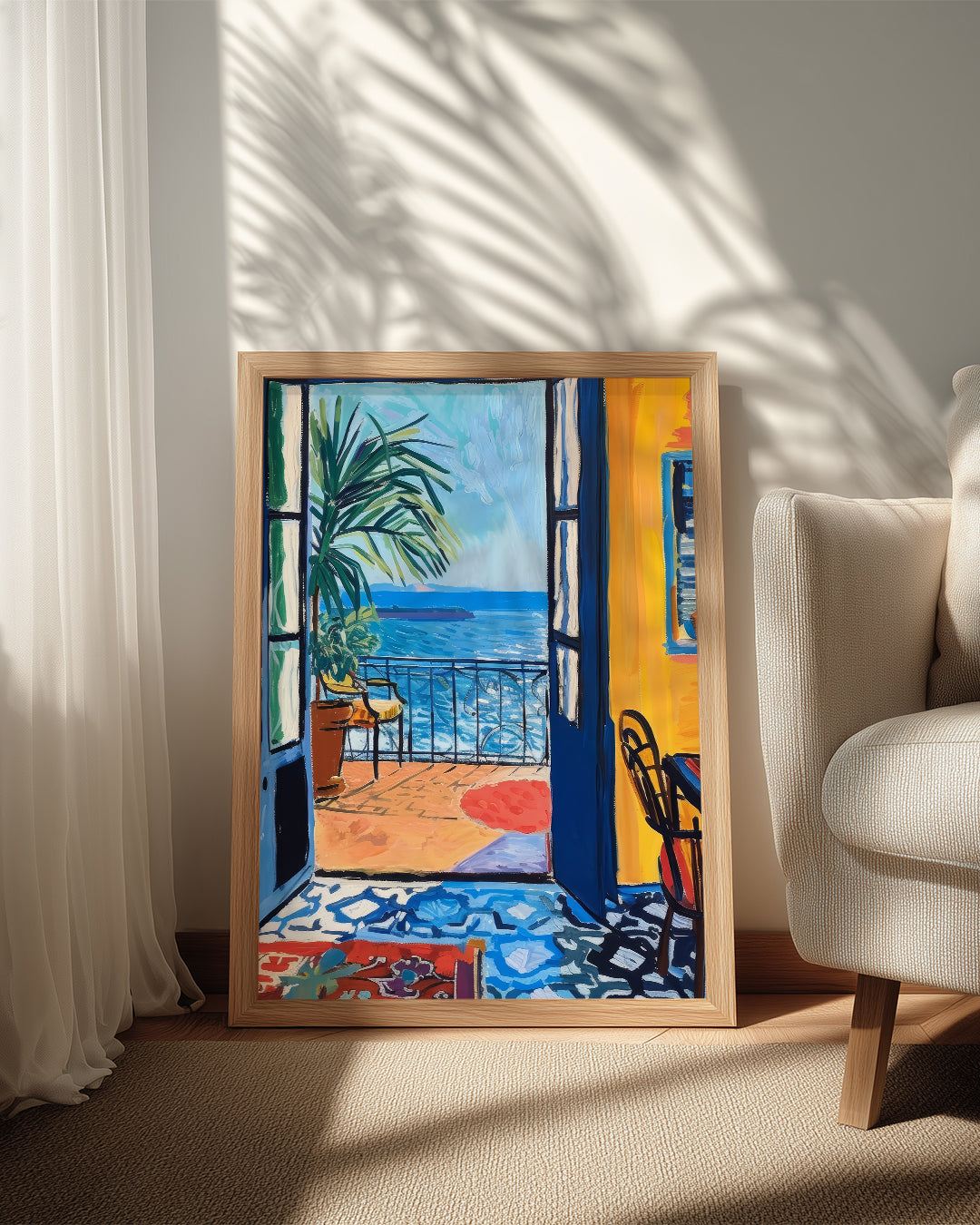 Blue Balcony Poster Tablosu
