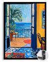 Blue Balcony Poster Tablosu