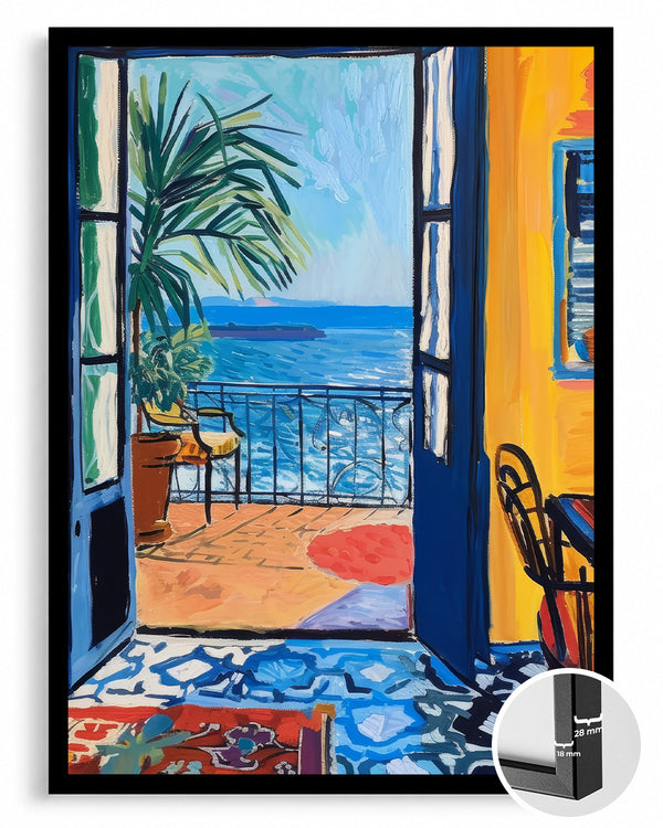 Blue Balcony Poster Tablosu