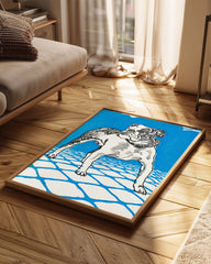 Blue Bulldog Poster Tablosu