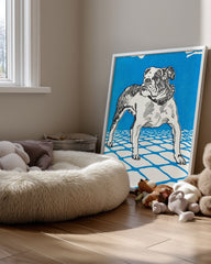 Blue Bulldog Poster Tablosu