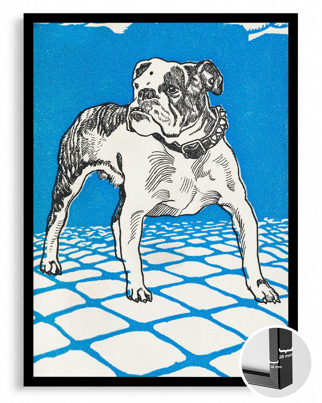 Blue Bulldog Poster Tablosu