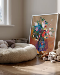 Blue Posy Poster Tablosu