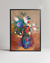 Blue Posy Poster Tablosu