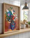 Blue Posy Poster Tablosu