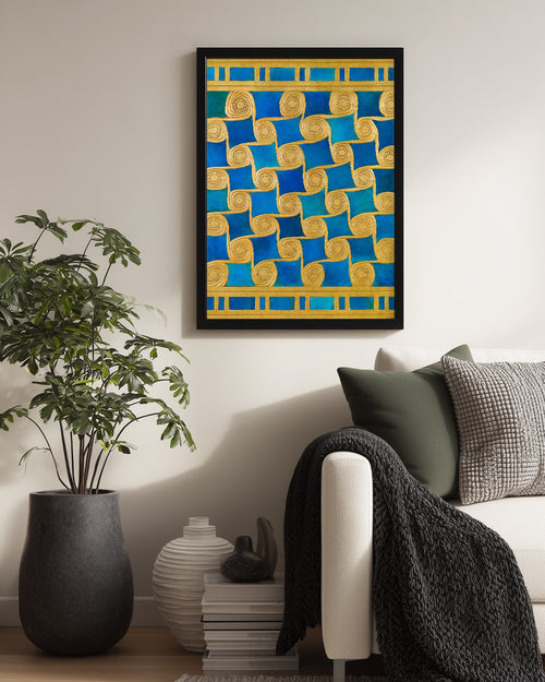 Blue Scroll Poster Tablosu