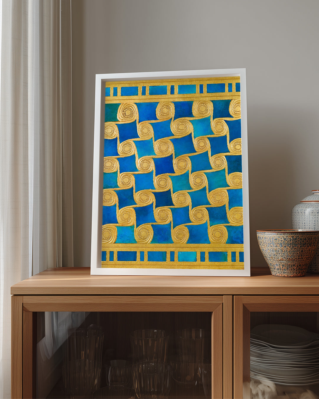 Blue Scroll Poster Tablosu
