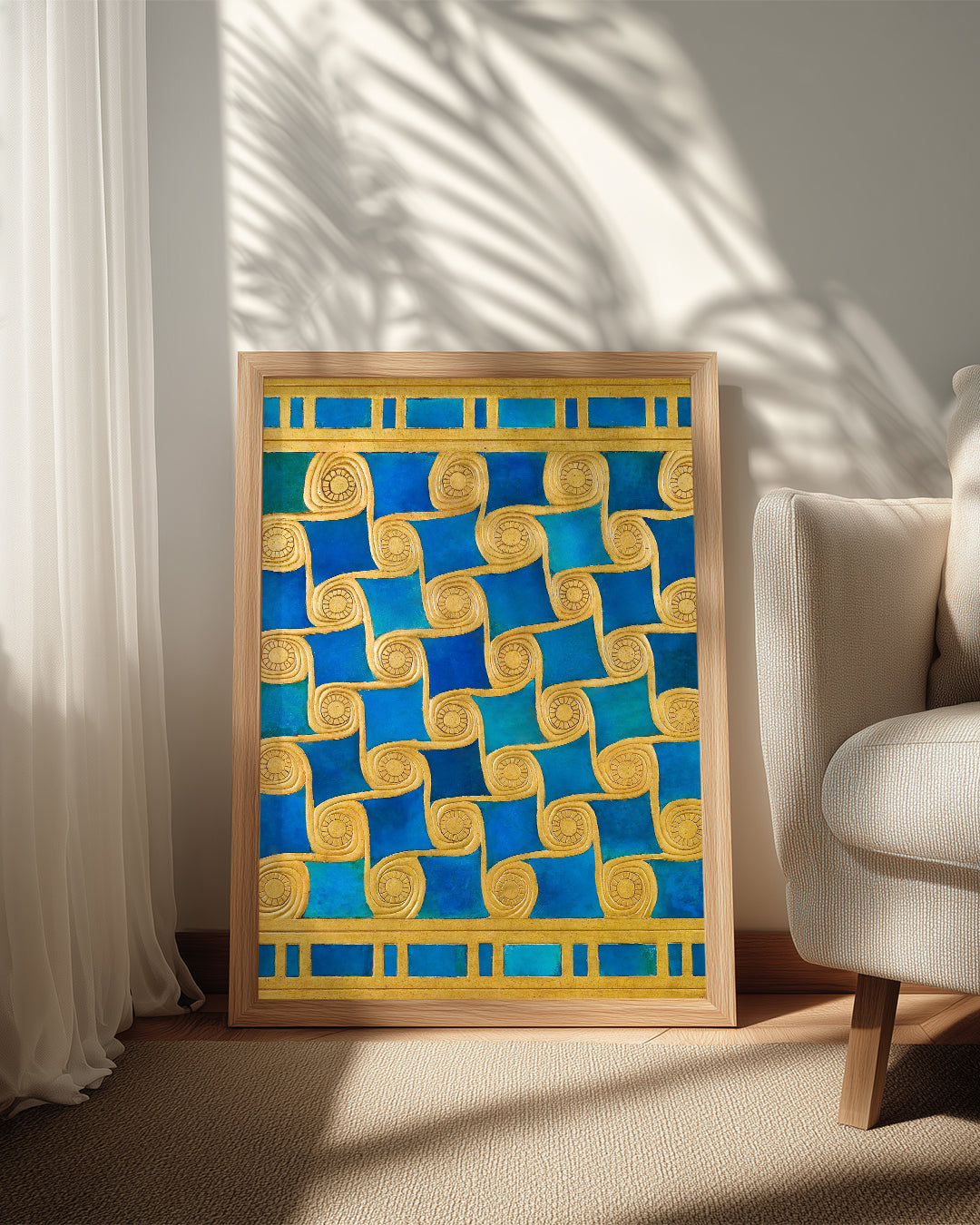 Blue Scroll Poster Tablosu