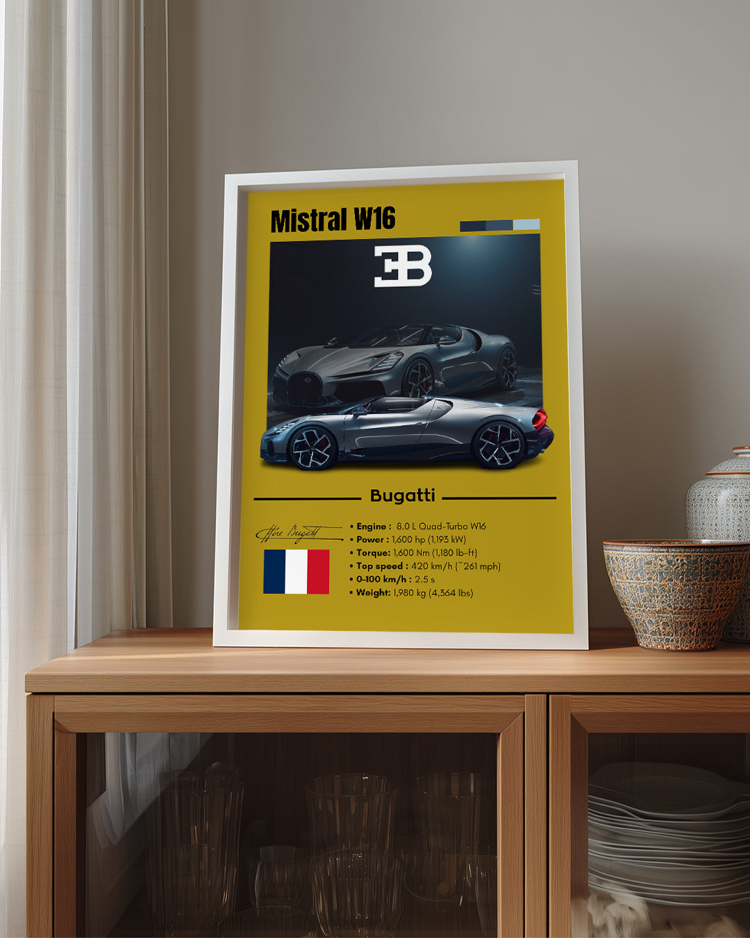 Bugatti Mistral W16 Poster Tablosu