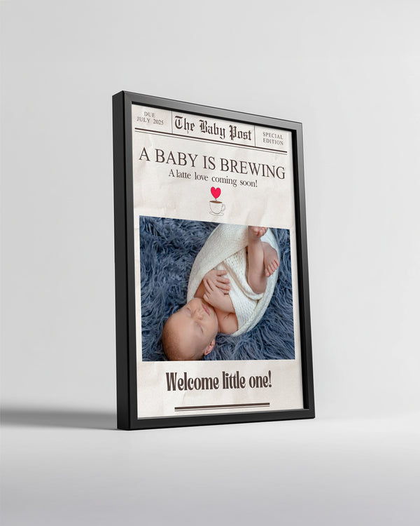 Büyük Haber! – Bebek Duyuru Gazete Poster Tablosu